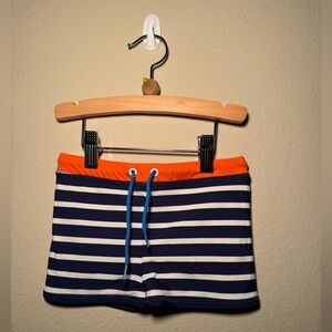 Mini Boden 5-6 striped boys swim shorts